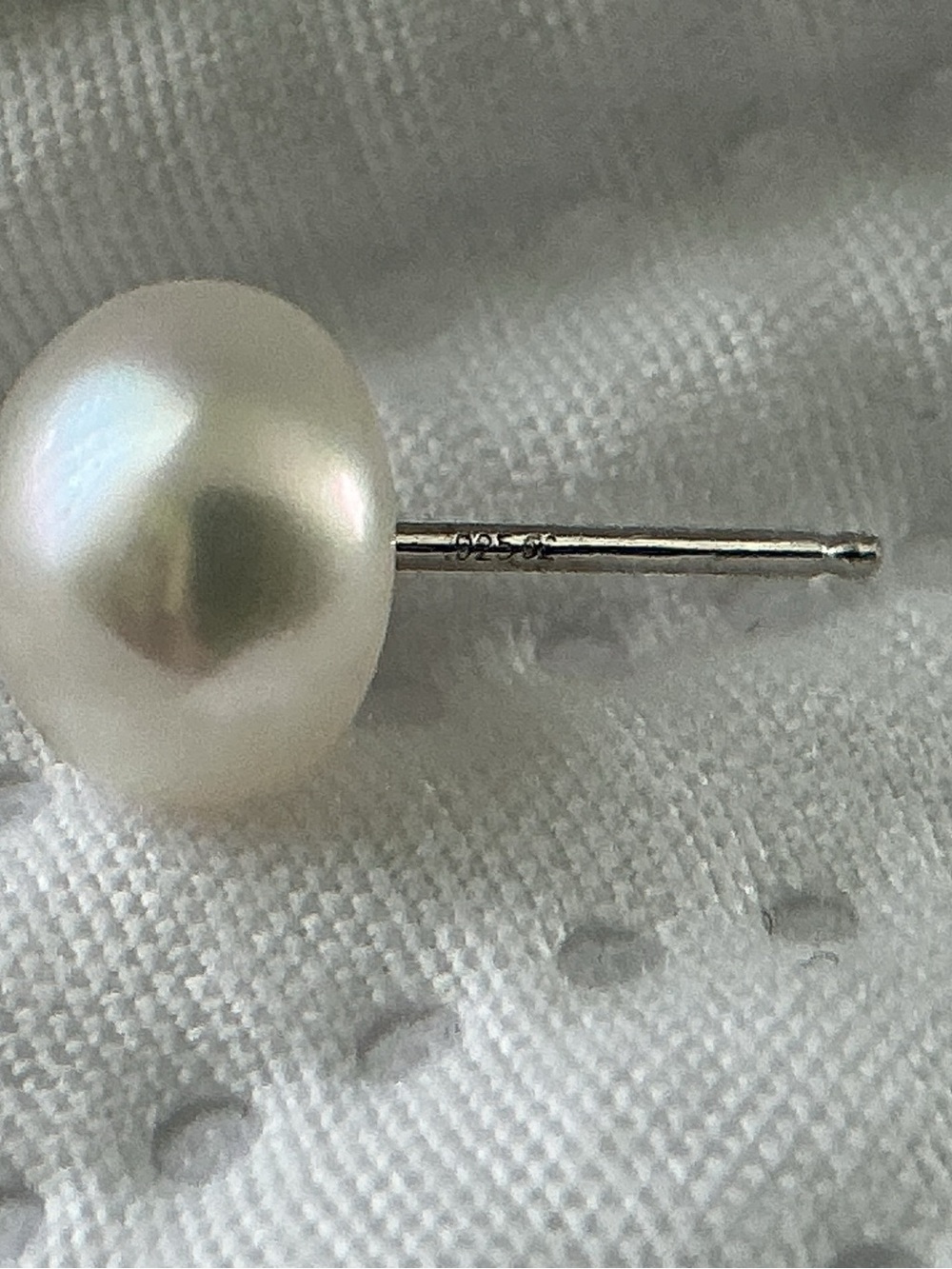 Honora Signed Sterling Silver 925 Cultured White Pearl Post Stud 8mm Earrings